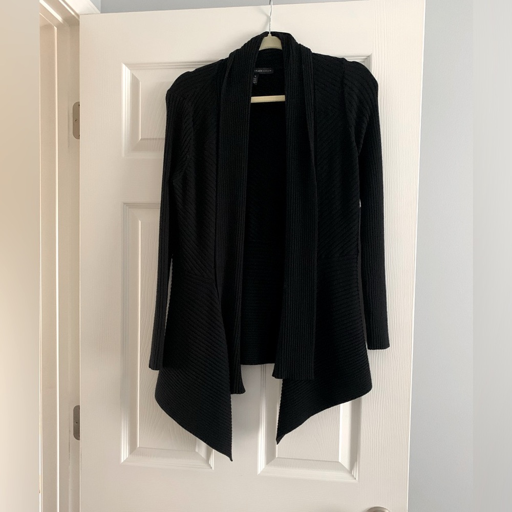 White House black market, black open cardigan sweater